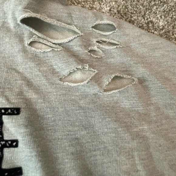 Savage Destroyed Cropped Hoodie Wet Seal Size Small - Picture 3 of 3